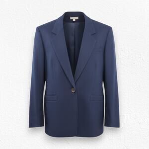 Vintage 1980s Pendleton Navy Wool Blazer Minimalist Officecore Size 6 Petite